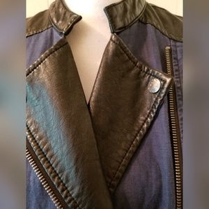 Free People Jackets & Coats - Free People Leather Jean Cropped Jacket Moto Urban Free People Jackets & Coats - Free People Leather Jean Cropped Jacket Moto Urban